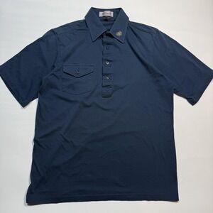 Vintage Titleist Polo Mens Large Blue Pocket Pima Cotton Golf‎ 70s 80s